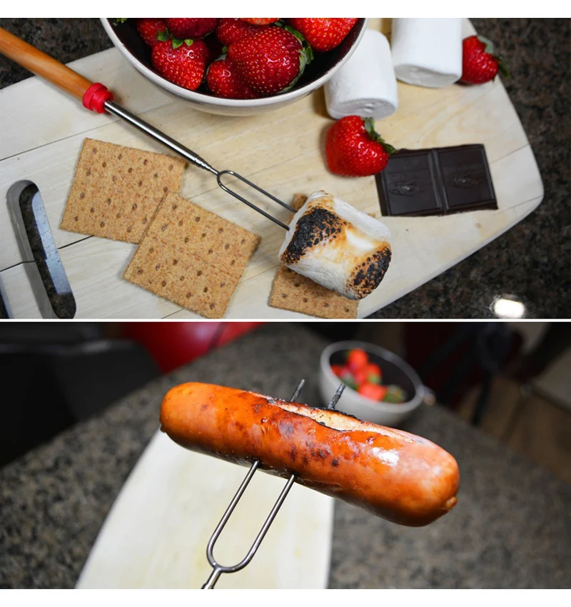 1 шт. вилка для барбекю телескопическая барбекю вилка для обжарки ...