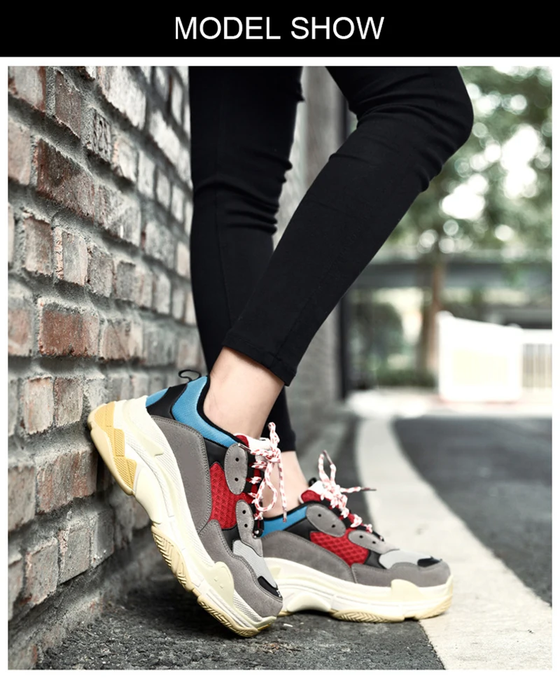 New sports shoes fashion wild tide shoes large size men's thick sole casual running shoes