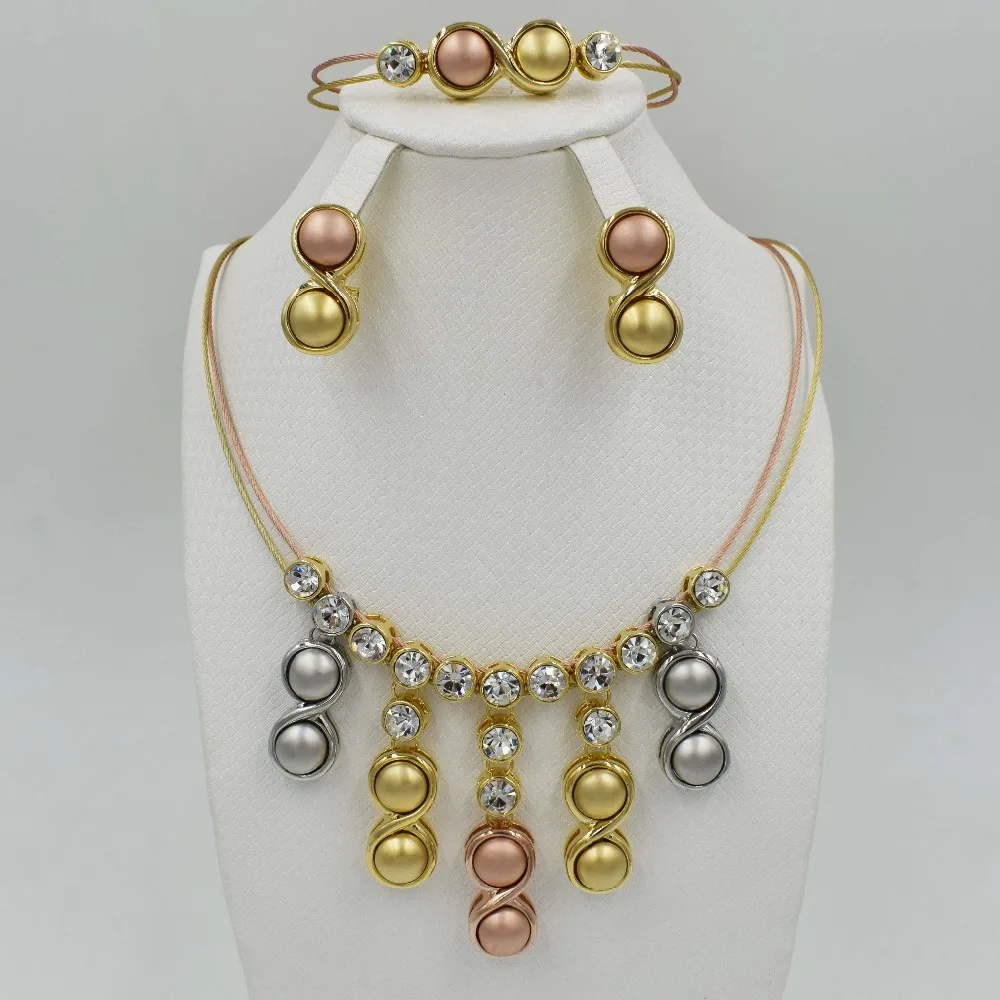 High Quality Handmade 750 Gold Color Jewelry Sets African beads jewelry