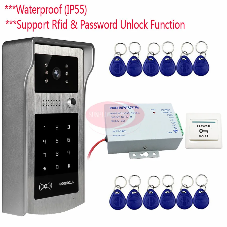 

For Intercom Camera Rfid/Code Unlock Door Phone System Ip55 Waterproof Outdoor Camera+ 12V Access Control Power Supply