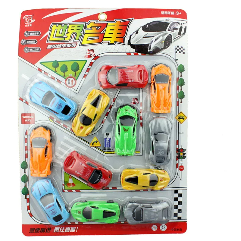 

Plate-mounted 12 Sets of Return Cars Various Styles of Lifting and Clamping Toys Benefit Children's Toy Cars