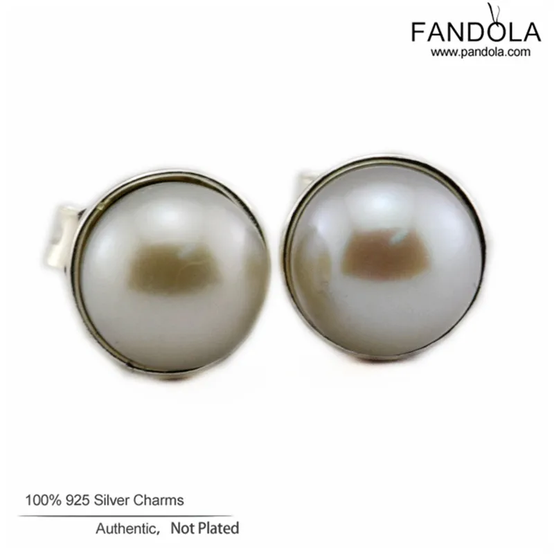 

Wholesale 925 Sterling Silver Earrings Women White Pearl Elegant Beauty Stud Earings Fashion Jewelry Free Shipping