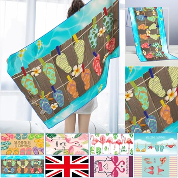 

Summer 150x70cm Flamingo Large Beach Towel For Women Girls Microfiber Bath Towel Absorbent Drying Swimwear Towels Shawl Mat