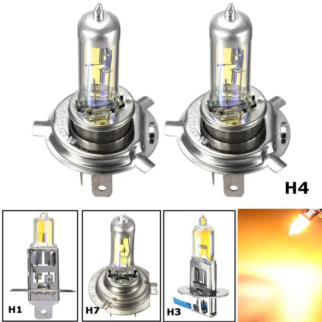 H1 H3 H4 H7 55 w Geel LED Auto Licht Halogeen Lamp Auto Styling Koplamp