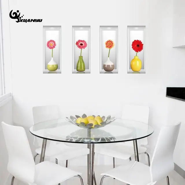 Elegant Buatan Vas Wall Sticker Bunga Stiker Tahan Air Ruang Tamu Elegant Buatan Vas Wall Sticker Bunga Stiker Tahan Air Ruang Tamu Rumah Decal E