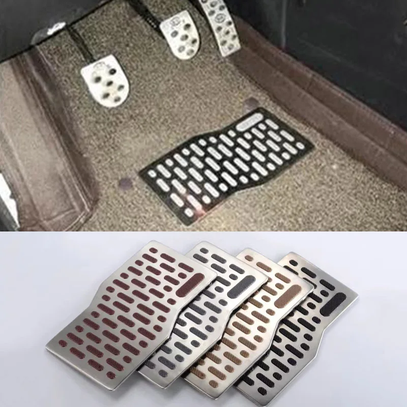 

Car Stickers Floor mats Carpet Auto Aluminum Pad Plate Pedal Foot Rest Mat for skoda octavia a5 2 a7 rapid superb fabia yeti