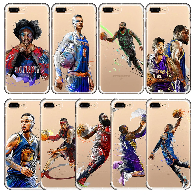 Basketball Phone Case Russell Westbrook Curry Harden James Kobe Soft Phone Shell Bag Cover for iphone