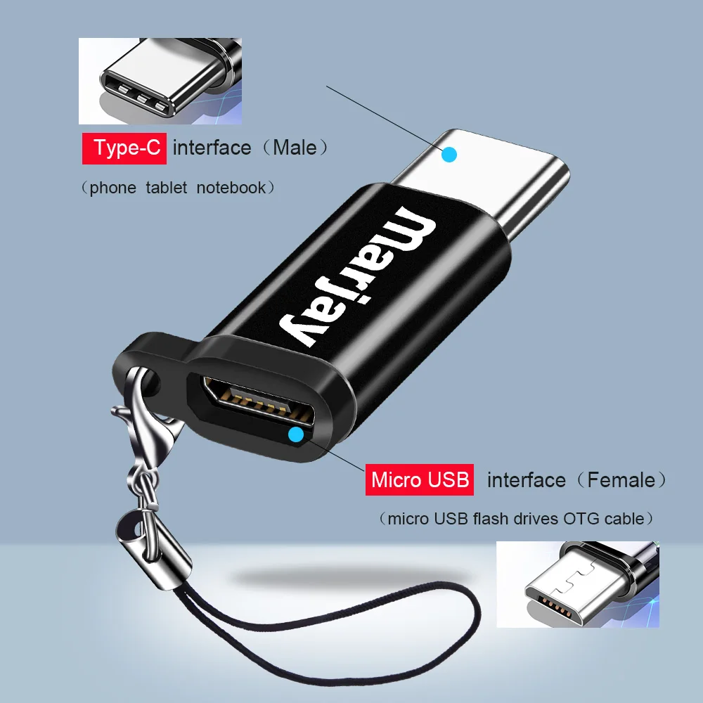 Адаптер Marjay USB Type C OTG переходник с папа на Micro кабель конвертер для Samsung S9 S10 Plus Xiaomi