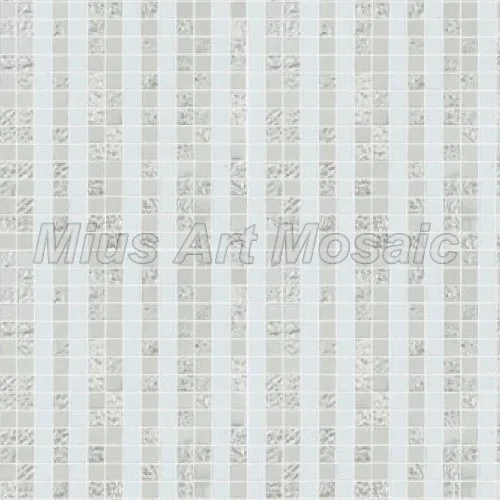 Best selling white and silver strip righe oro glass mosaic tile easy patterns ideas for bathroom decoration
