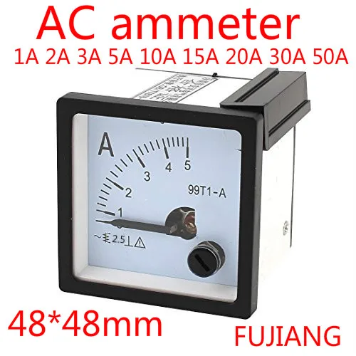 

Pointer type AC ammeter 99T1 1A 2A 3A 5A 10A 15A 20A 30A 50A Analog Panel Ammeter Gauge Ampere Current Meter