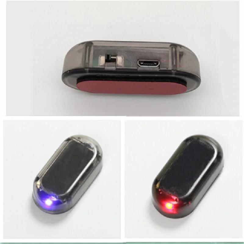 

Solar USB Power Car Alarm Light Anti-Theft Warning Flash Blinking Fake Car Led Light Flash Blinking Lamp Red Blue New Update