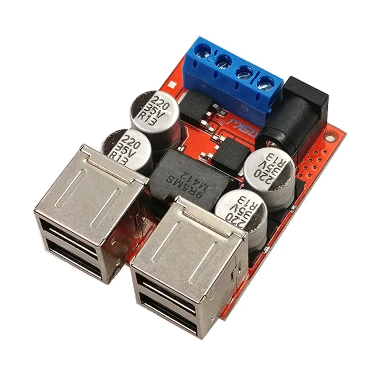 5pcs/lot 8V35V turn 5V 8A power supply step-down module 4 port USB output Android Apple mobile car charger