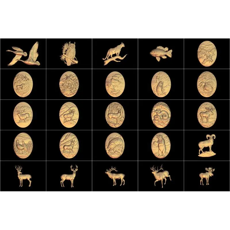 Рельеф STL в виде животного 3d для резьбы на ЧПУ artcam vectric aspire 103 шт.|relief carving|relief 3drelief