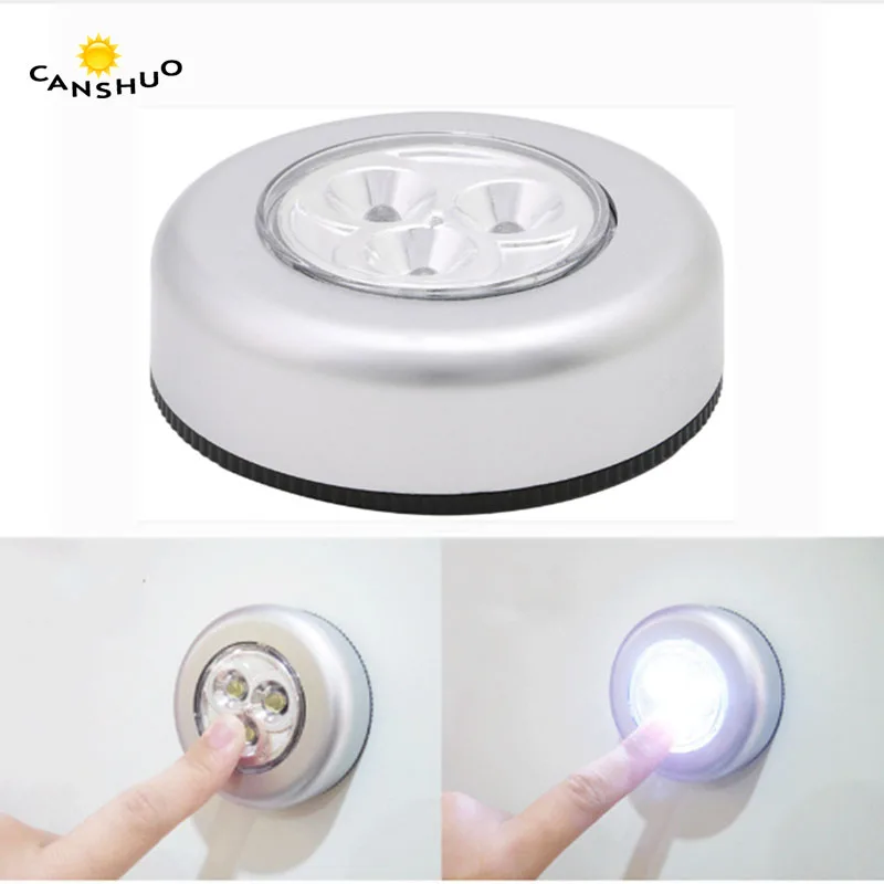 mini 3LEDS 3 AAA Battery powered Night Light Closet light On Anytime for Closets