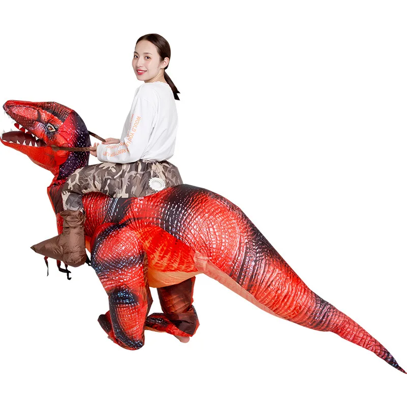 Надувной костюм красный Динозавр Дракон T-Rex косплей костюмы Хэллоуин костюм для мужчин и женщин вечерние карнавальные костюмы