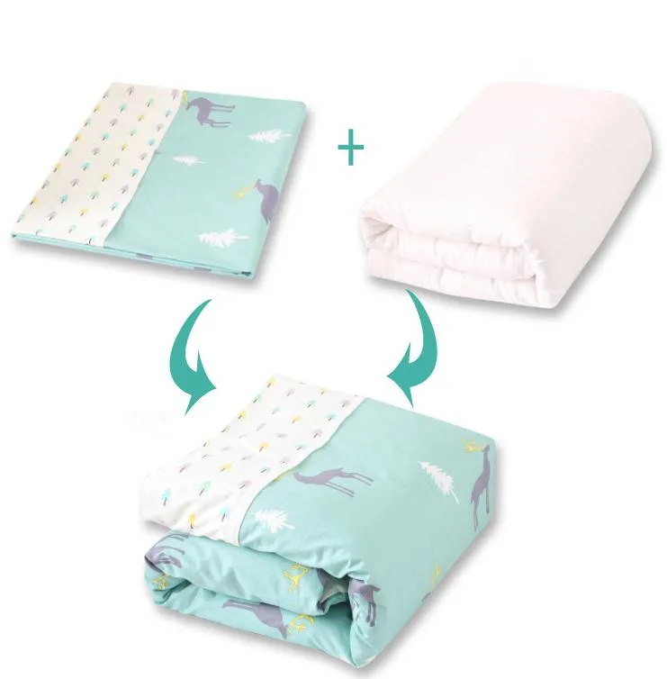  With Filling Nordic Elk Crib Infant Room Kids Baby Bedroom Set Nursery Bedding Blanket Duvet /Sheet - 32992873513
