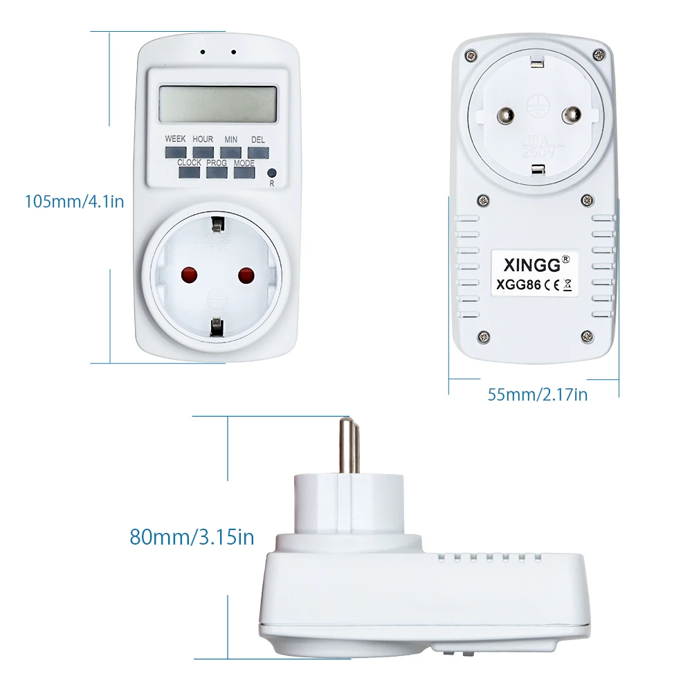 NTONPOWER Smart Socket Electronic Digital Timer Switch EU Power Plug wall Socket With Timer for Kitchen bedroom and office
