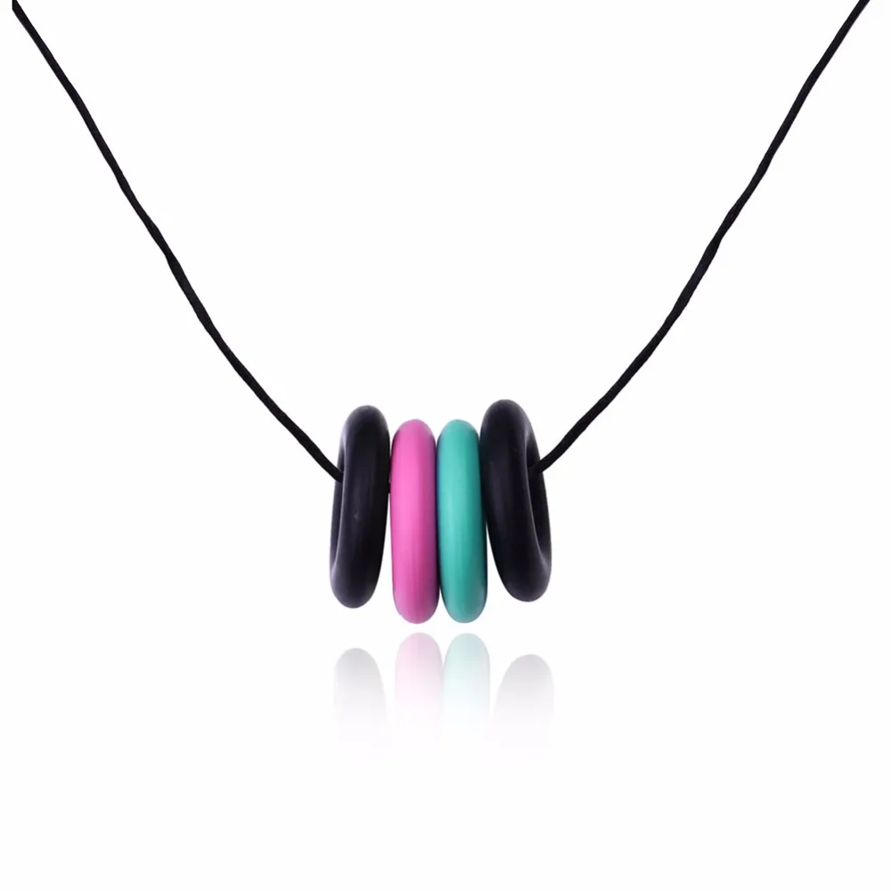 Teething Necklace New Fashion Round Silicone Colorful Food Grade