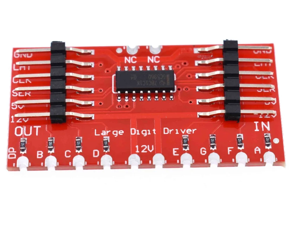 

TPIC6C596 8 bit shift register displays 7-segment 7 segment digital tube