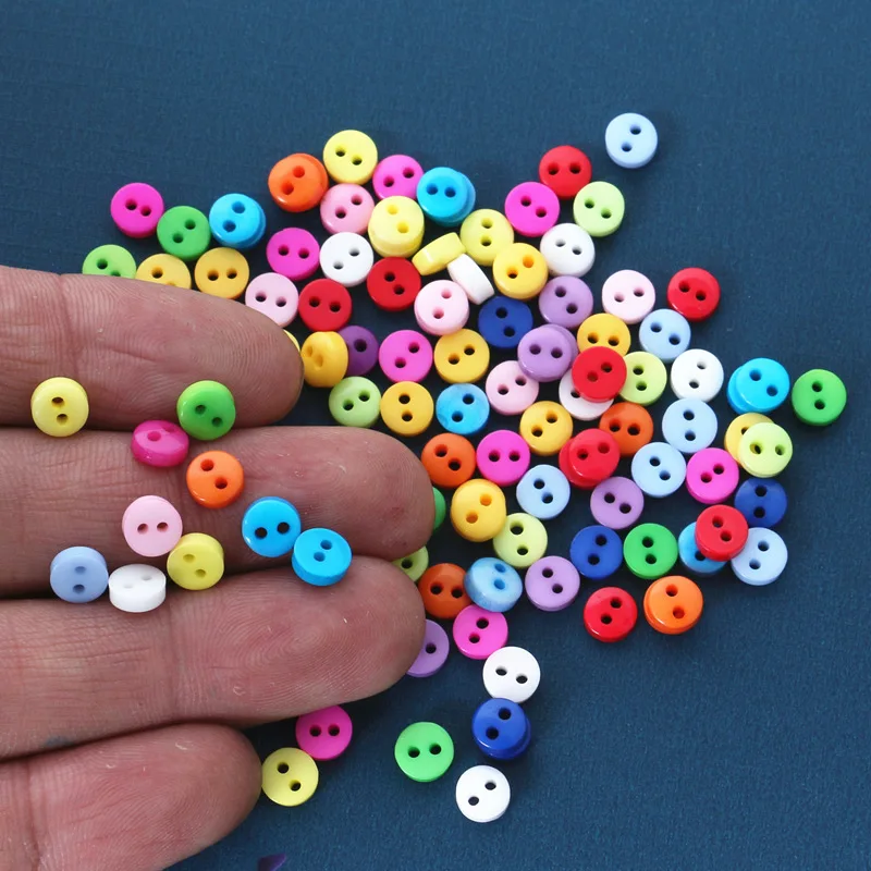 

300Pcs 6mm Round Acryl Buttons Sewing Tools Scrapbooking Decorative Button Garment DIY Apparel Accessories 2-Holes Button