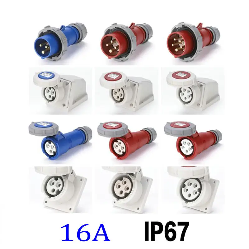 16A IP67 Водонепроницаемый Электрический Промышленный разъем 3P 4P 5P мужской/женский