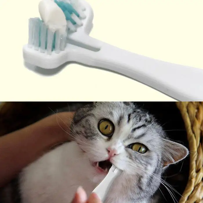 Зубная щетка для собак с двойной головкой, очиститель со щеткой, освежитель дыхания для домашних животных, уход за полостью рта для собак, кошек, 899