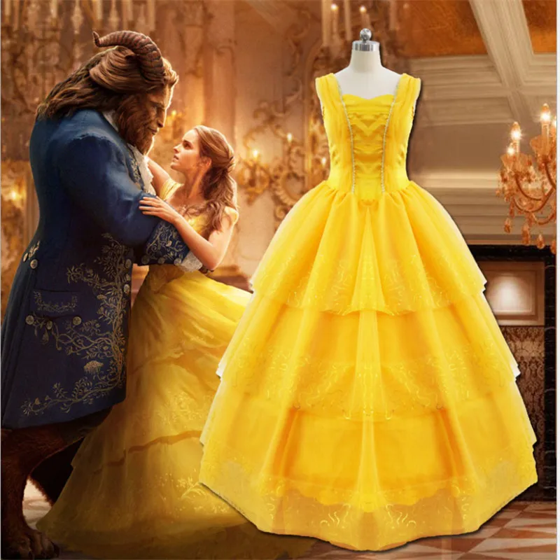 

Live-action beauty and beast Belle princess dress COS clothing Bell ball dress cosplay costume
