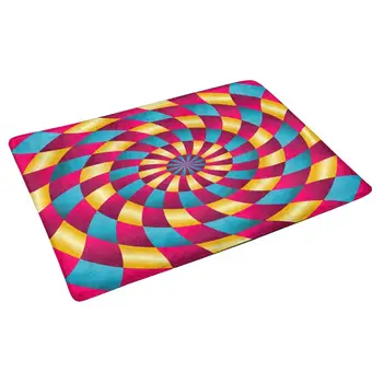 

Abstract Never Ending in PinkYellow and Blue Anti-slip Door Mat Home Decor Personalized Indoor Entrance Doormat