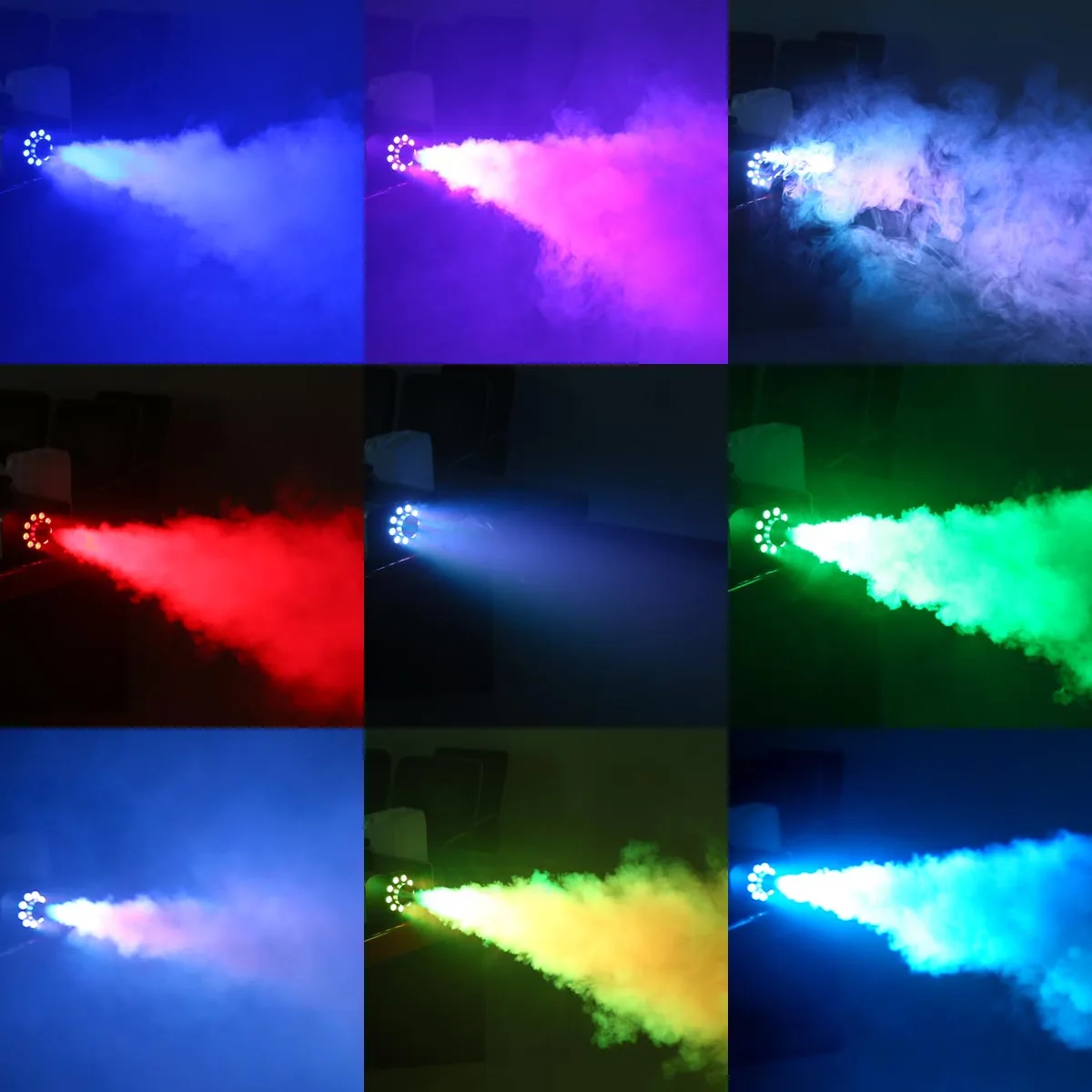 2X 1500 Watt Smoke Fog Machine 9 LED Lights Remote Control DJ Party Stage Fogger