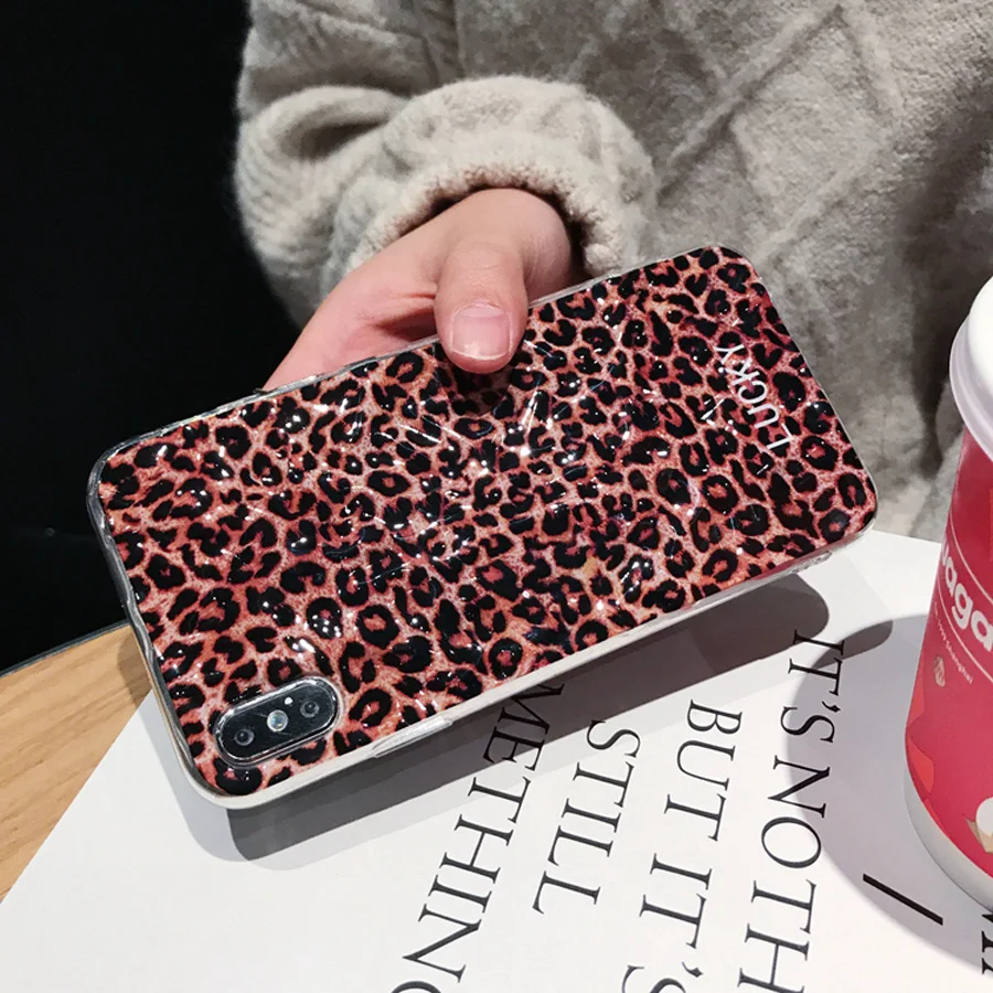 

case for iphone XR X XS MAX 7 8 6S 6 plus case cover luxury 3d leopard zebra stripe glitter foil soft silicon phone bag capa