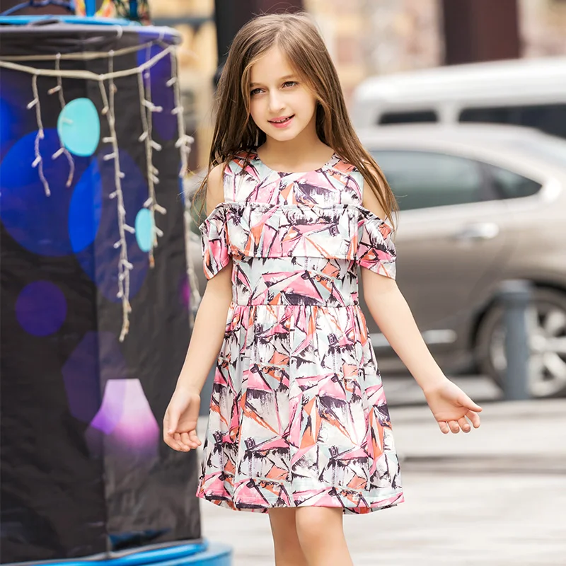 Chiffo Girls Dresses Children's Kids Princess Cute Dresses Print ...