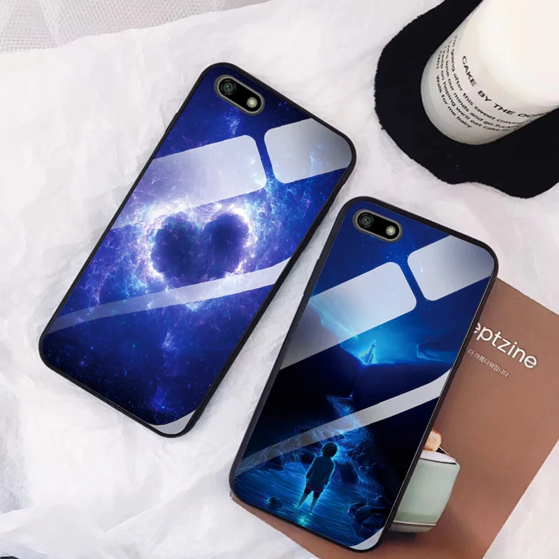 Tempered Glass Case For Huawei Honor 7A DUA-L22 Boat Shockproof Glossy Cover 5.45'' Bumper |