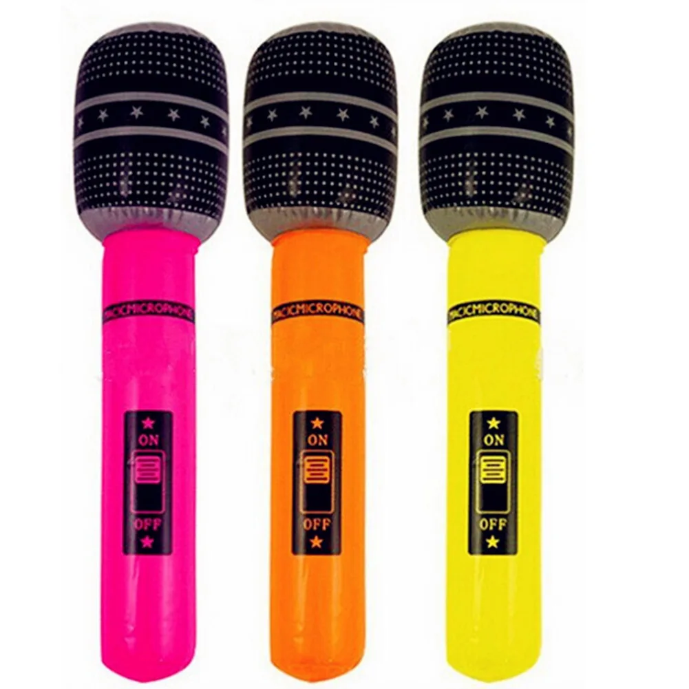 1pc Funny Inflatable Microphone Toy Blow Up Singing Birthday Disco Party Balloon Toys Kids Gift Party