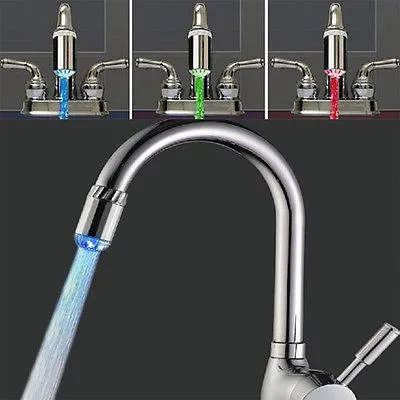 3 Color Sensor RGB Glow Shower LED Light Water Faucet Tap 4