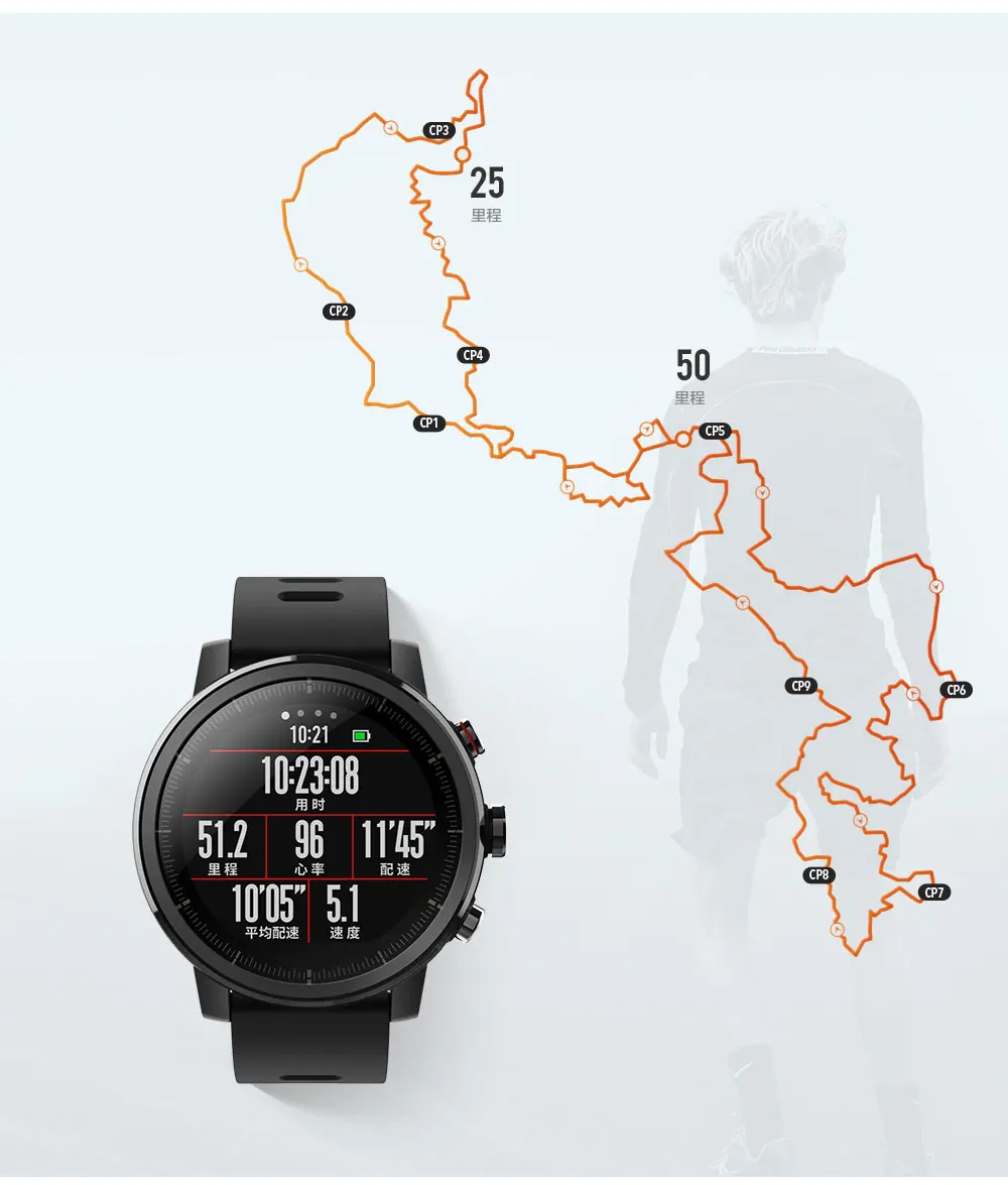 Английская версия Huami Amazfit умные часы Stratos 2 gps PPG пульсометр 5ATM водостойкие спортивные Smartwatch