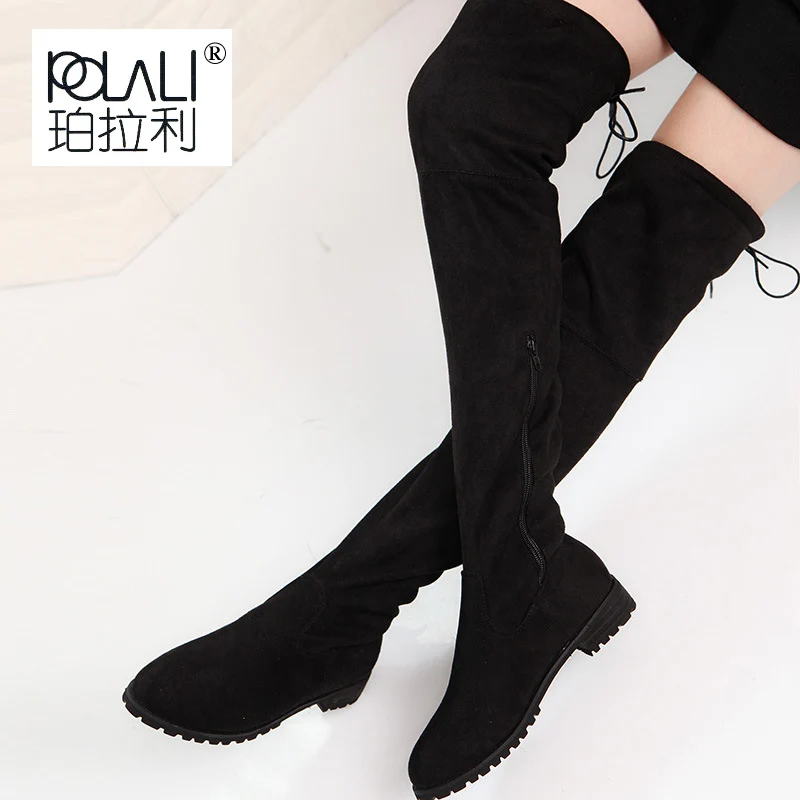 POLALI Thigh High Boots Female Winter 