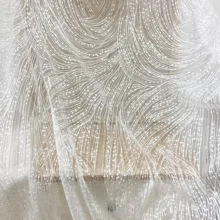 1 ярд геометрическая вышивка кружевная ткань по двору с полупрозрачными блестками, Birdal платье ткань от-кутюр