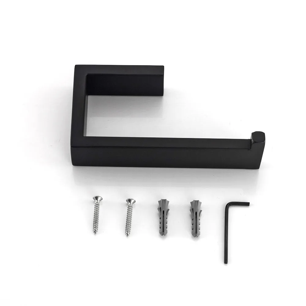 Ceny SUS 304 ze stali nierdzewnej matowy czarny uchwyt na papier toaletowy toaleta wc na rolkę papieru ręcznik kwadratowy akcesoria łazienkowe