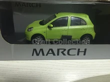 Verde 1:18 nissan micra marzo lega hatchback modello brinquedos modellino mini car toys