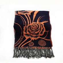 Winter Scarf Women Knit Oversize Tartan Floral Stoles Tassel Bandana Acrylic Blanket Scarf Ladies Shawls and Scarves Pashmina