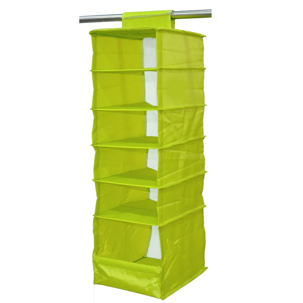6 Section Shelves Hanging Wardrobe Shoe Garment Organiser Storage
