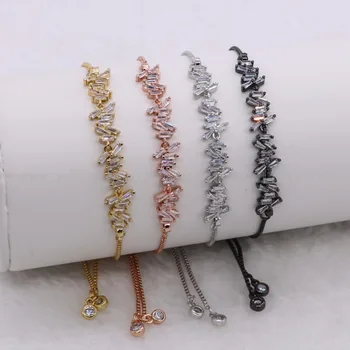 

Fashion bracelets long charm bracelets for women rectangle adjustable chain Macrame jewelry for women 2022