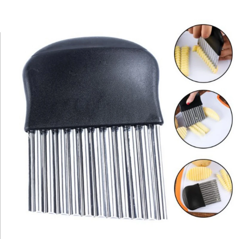 

Stainless Steel French Fry Fries Cutter Peeler Potato Chip DIY Fry Potato Chopper Potato Cutter Knife Wave Knife Chopper