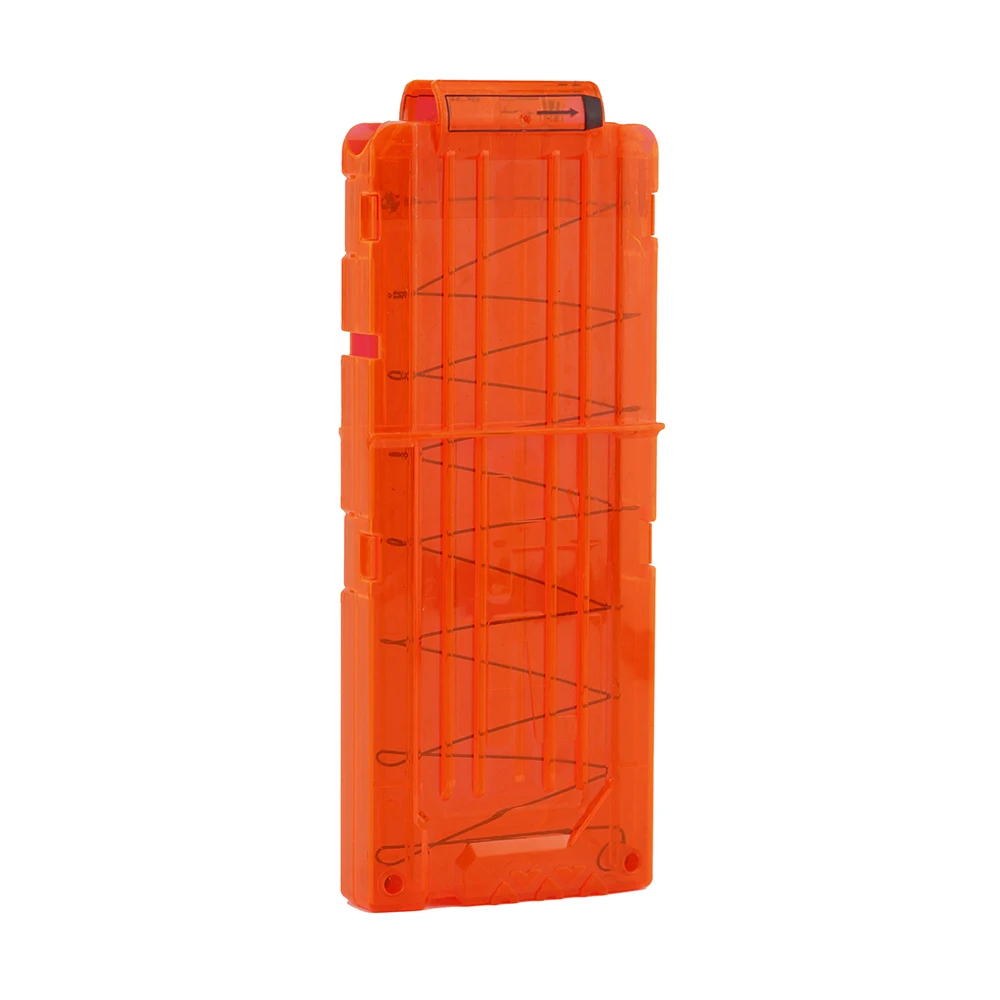 12 Reload Clip Magazines Round Darts Replacement Plastic Magazines Toy Gun Soft Bullet Clip Orange,black For Nerf  gun toys