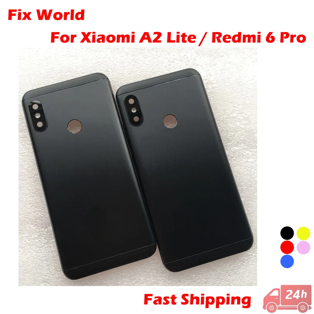 

Original New Back Cover Housing For Xiaomi Mi A2 Lite , Redmi 6 Pro Rear Battery Cover Door +Power Volume Buttons + Camera Lens