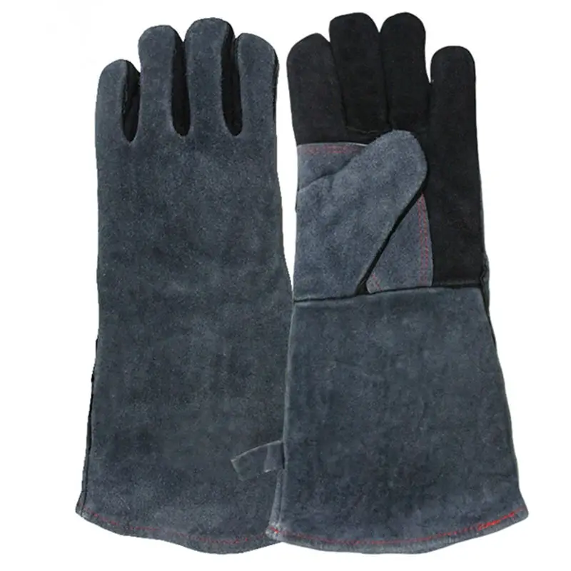Кожаные перчатки для барбекю, термостойкие перчатки для приготовления пищи, рукавицы для выпечки, садовода, плотника, защитное снаряжение для работы B33