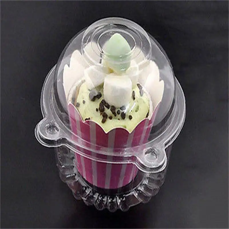 

10Pcs Clear Plastic Cupcake Cake Case Muffin Pod Dome Holder Box Container