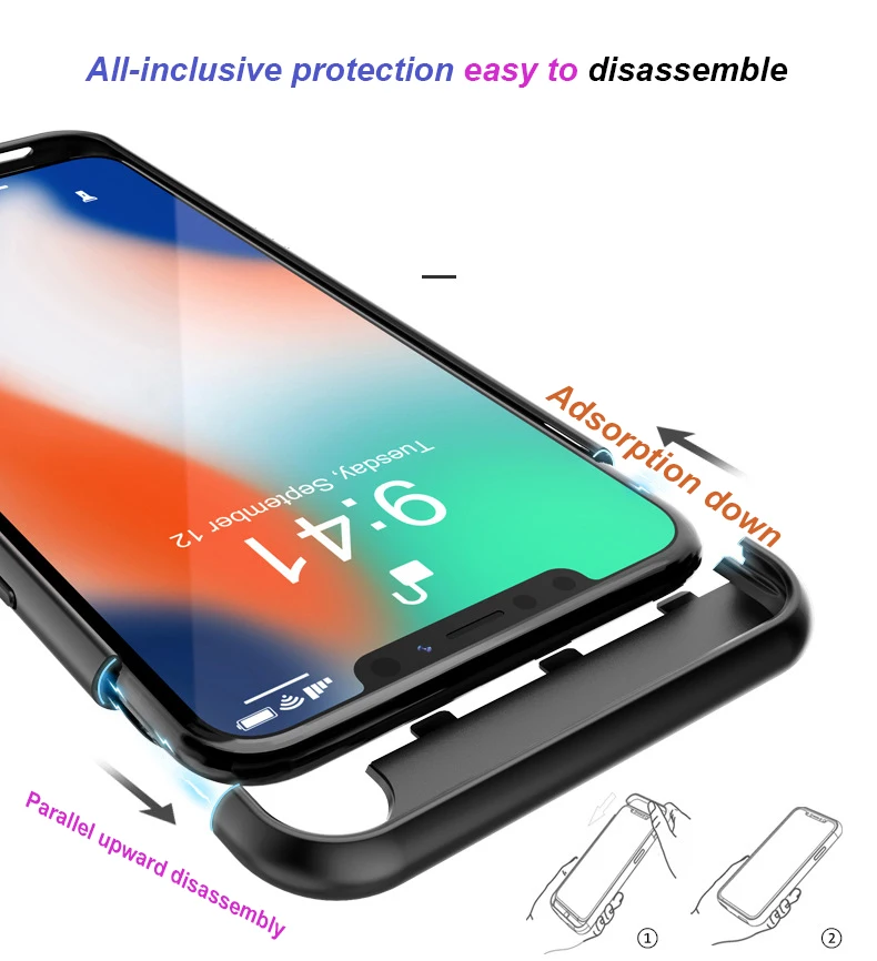 HANHONE 4000/5000 мАч зарядное устройство чехол для iPhone X XS MAX XR power Bank чехол тонкий внешний пакет резервного копирования зарядное устройство чехол
