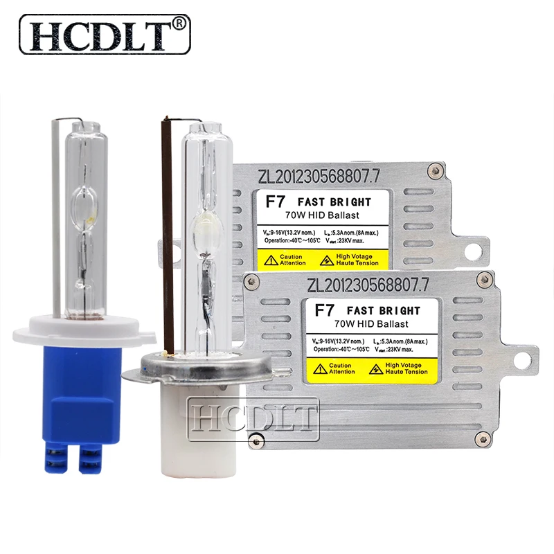 HCDLT Car Headlight 70W Xenon HID Bulb Ballast Kit Xenon D2H H1 H11 HB3 HB4 H7