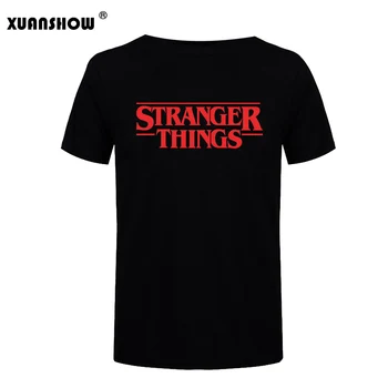 

XUANSHOW Women Summer T shirt Streetwear O neck Black White Casual Stranger Things Printed Letters tshirt Womens Tops S-XXL